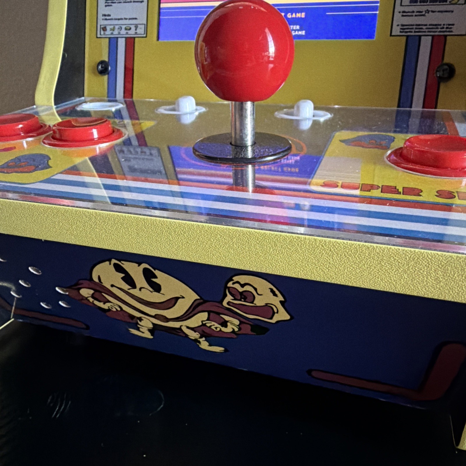Arcade1Up Super Pac-Man Counter Top Arcade Machine 4 Games; Clean And Working