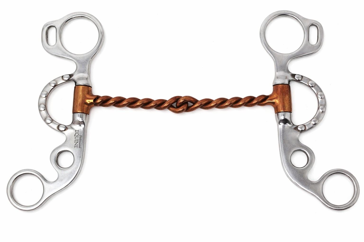 5" Short Shank Argentine Twisted Wire Copper Mouth Snaffle Studded Bit 35665B