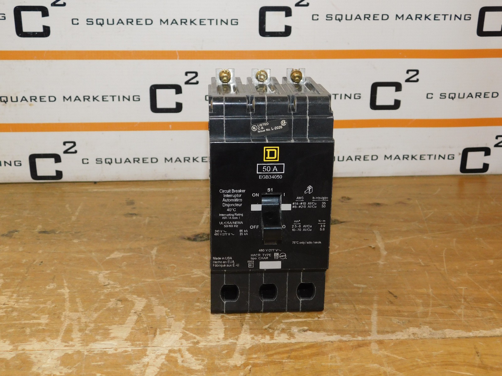 Square D EGB34050 50 Amp Circuit Breaker used CSQ