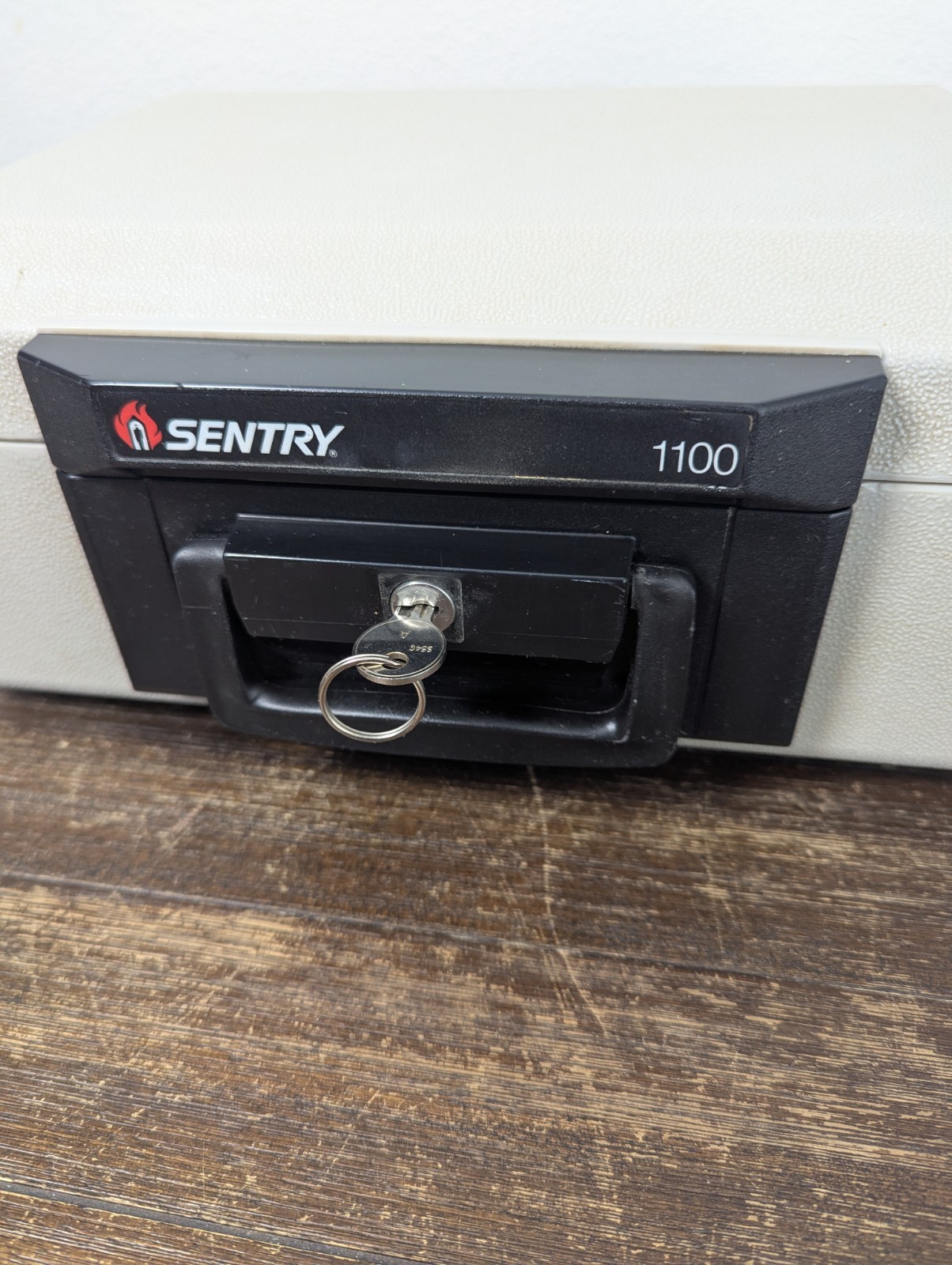 Sentry Fire Safe 1100 Fireproof Security Chest Beige Portable with Handle & Key