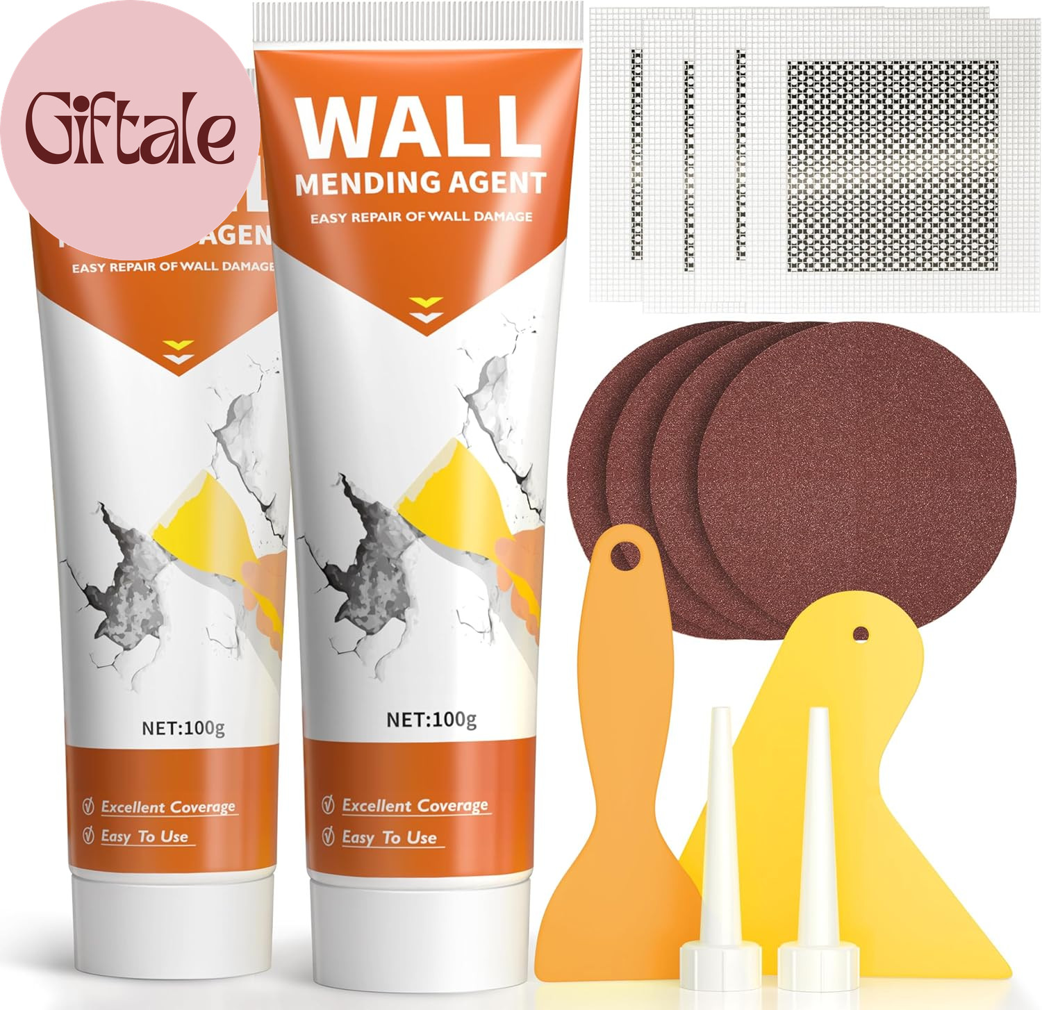 Drywall Repair Kit,Wall Patch Repair Kit,2 Pack Wall Patching Agent,Simple Filli