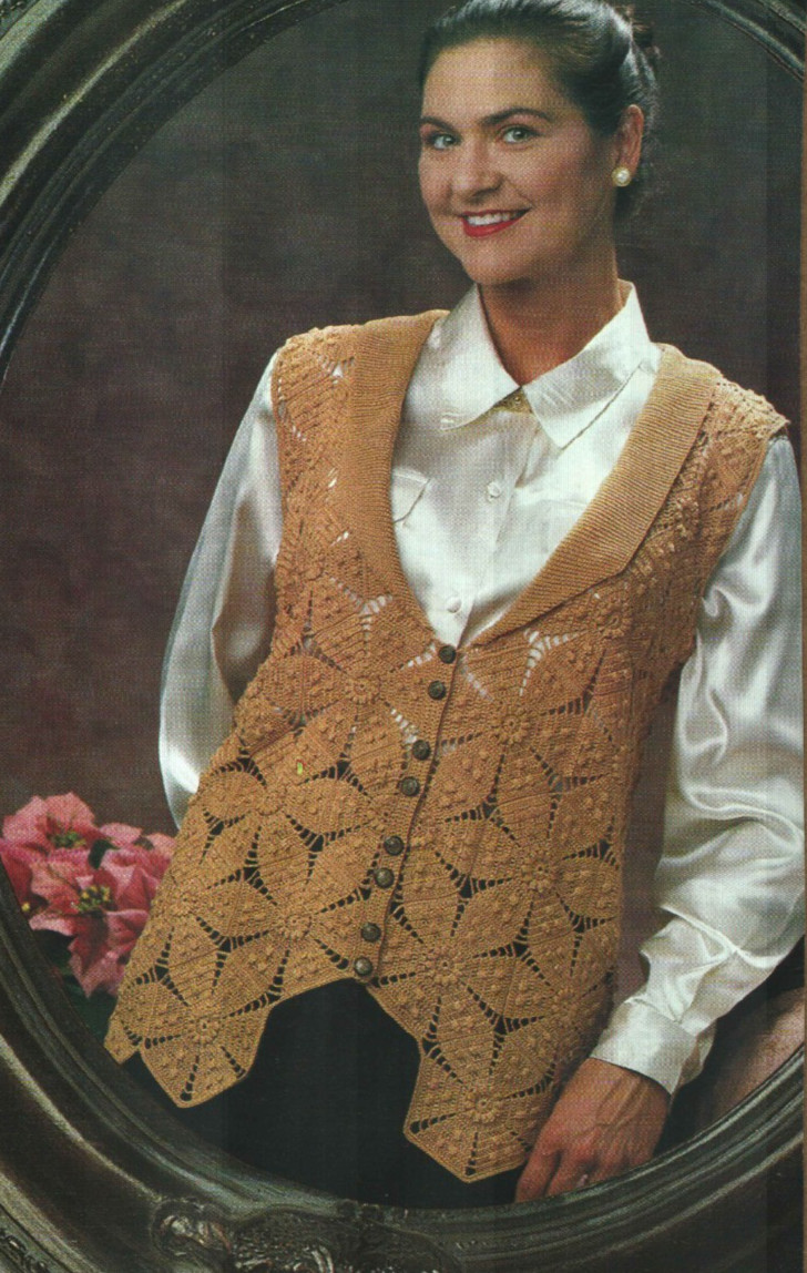 COLLARED VEST 3 SIZES WOMEN'S DIGEST SIZE CROCHET PATTERN INSTRUCTIONS
