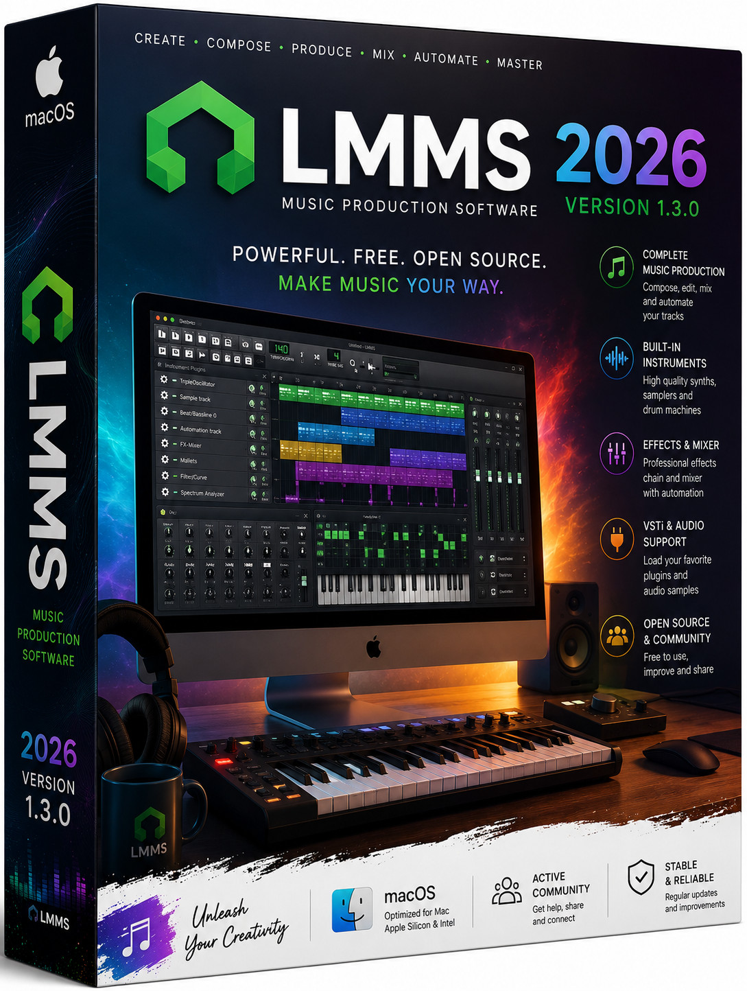 Music Production 2026 V9.6 Software Beats MultiTrack Audio Editor Mixing Mac  CD