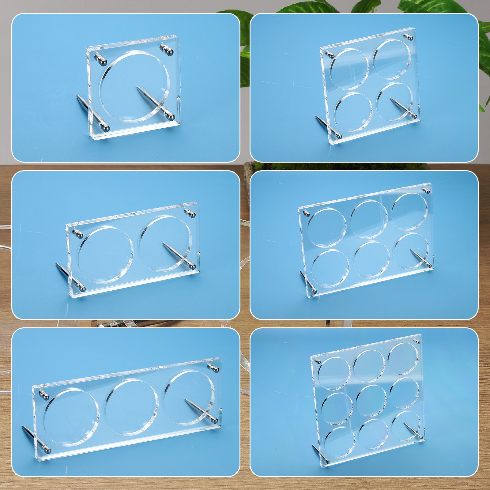 Acrylic 3D Coin Frame with 9 3" Compartments