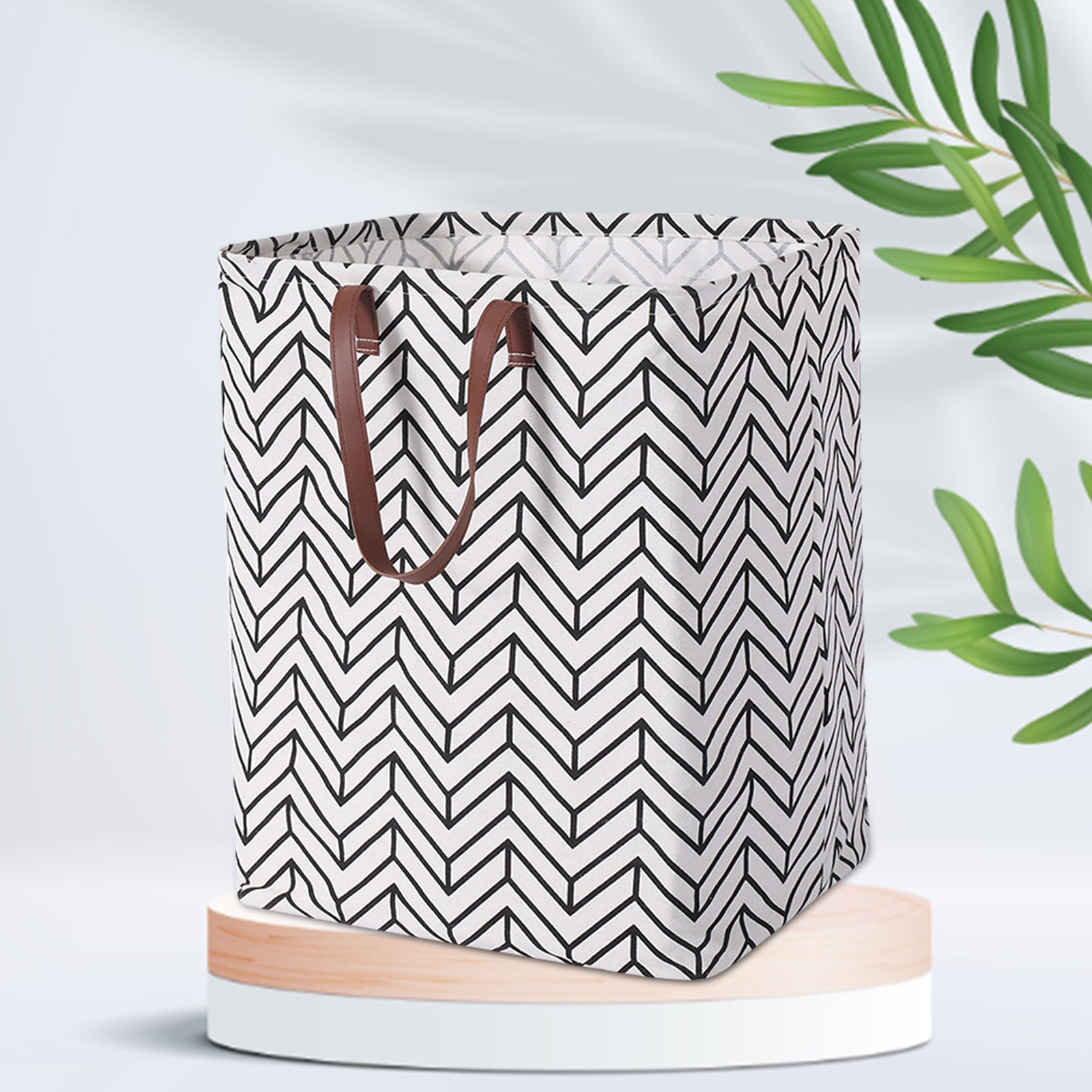75 L/19.81 gal 15.7*11.8*19.7in Cotton& Metal Collapsible Laundry Bin W/ Handles