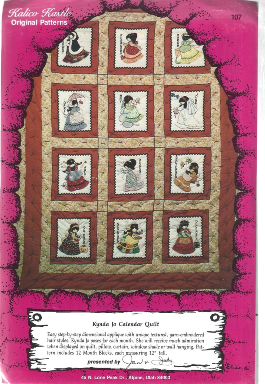 Kynda Jo Calendar Quilt Pattern, Kalico Kastle Original Pattern, Uncut/Sealed