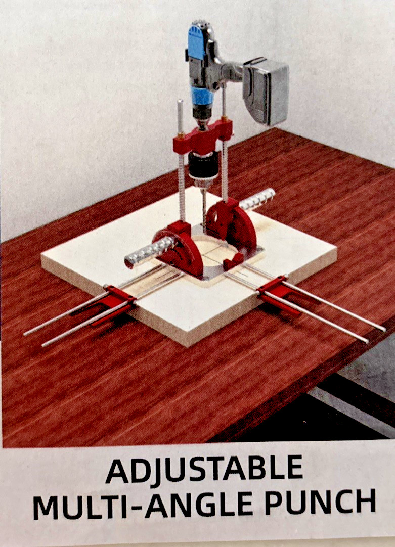 Upgraded Portable Multi Angle Drill Guide Adjustable 0-60° Precision Wood Joint