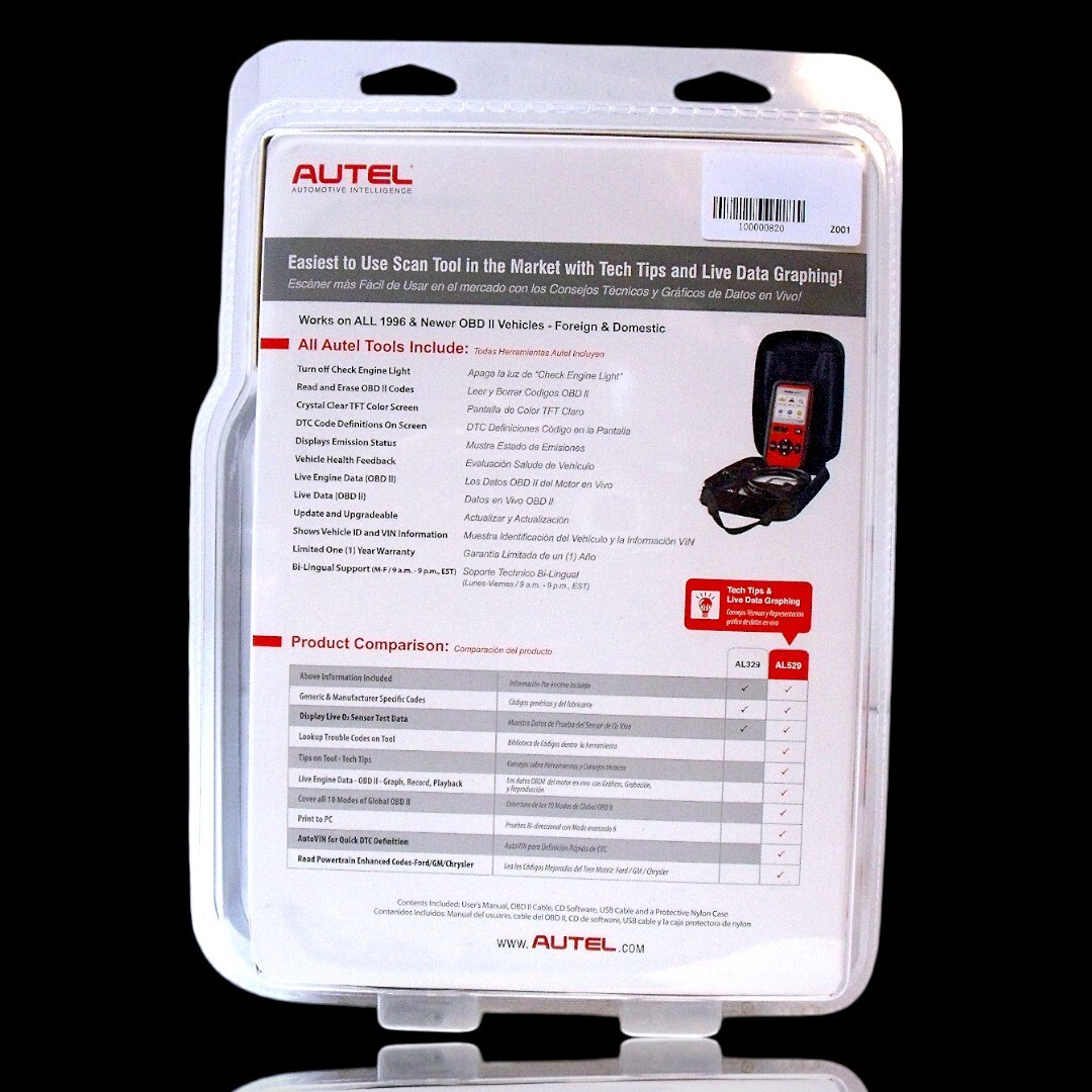 Autel AutoLink AL529 OBD2 Scanner Car Diagnostic Scan Tool Automotive Multimeter