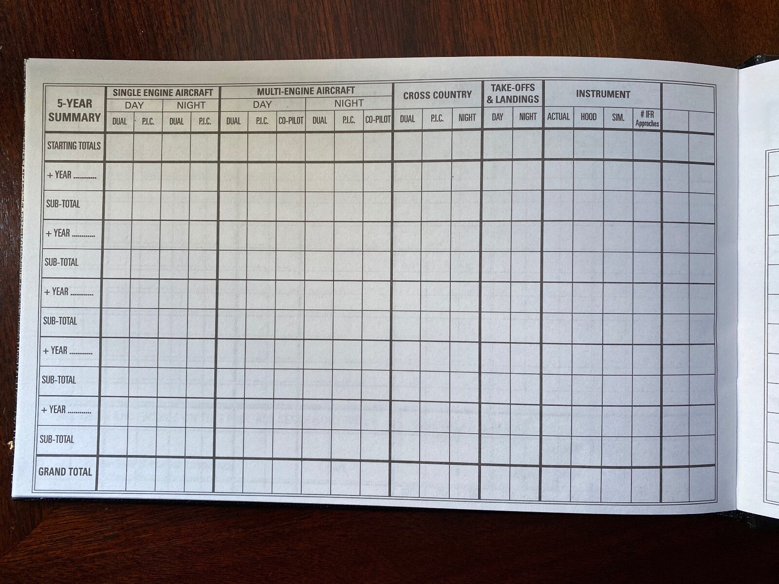 Aviation Pilot Log Book - Hardcover - New!