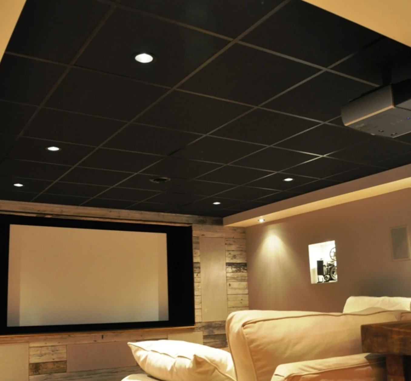 Soundsulate Black Acoustical Ceiling Tiles 24" x 24" x2" Sound Absorbing Theater