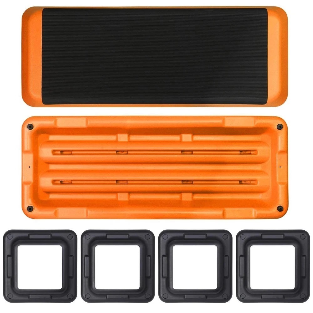 43'' Adjustable Exercise Aerobic Step Fitness Stepper Risers 4" - 6" - 8" Orange