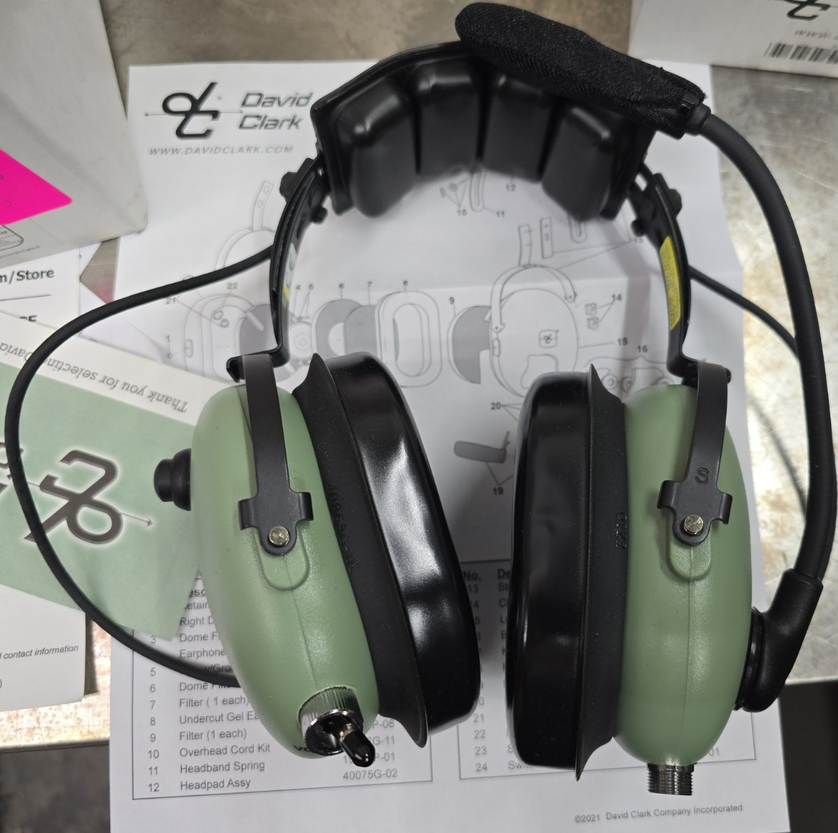 David Clark H6230-M Radio Direct Over The Head