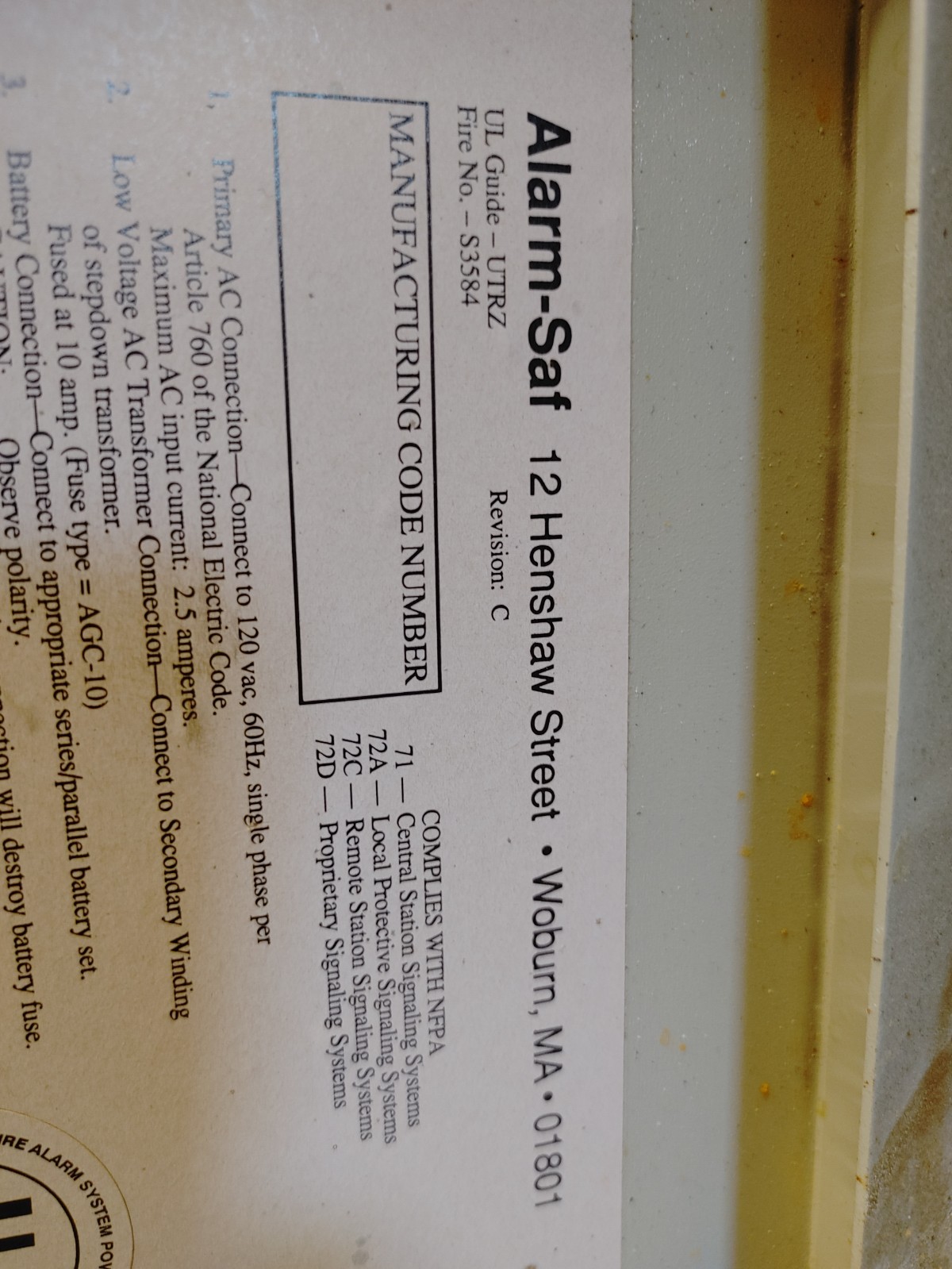 ALARM-SAF AS/PS5-BFS-24-UL