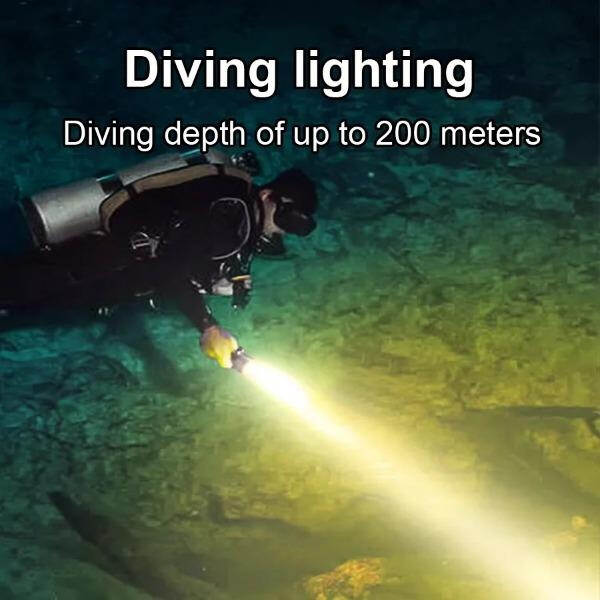 200000LM Diving Flashlight Diving Torch Type C Rechargeable Waterproof Lights