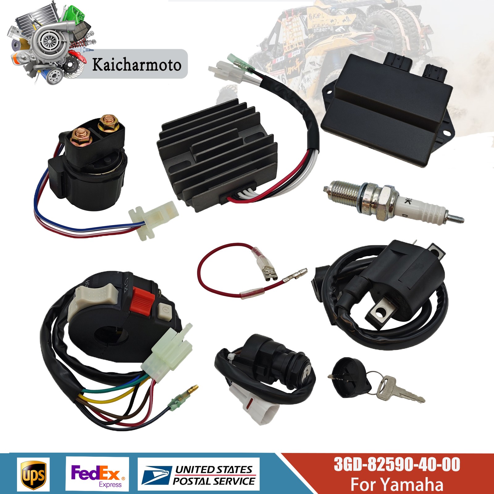 NEW Ignition Coil Switch CDI Relay & Stator For 1997-2001 Yamaha Warrior 350 US