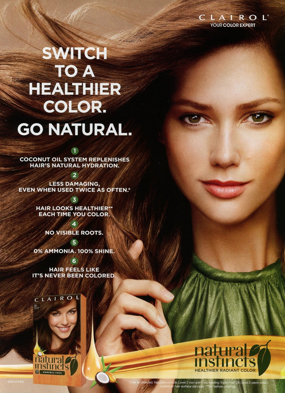 CLAIROL magazine AD #125 RARE 2014 PRETTY BRUNETTE KSENIA KAHNOVICH Out of Print