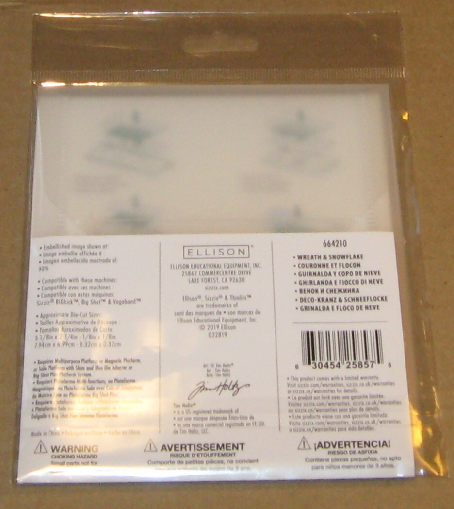 TIM HOLTZ SIZZIX 664210 THINLITS WREATH AND SNOWFLAKE DIE SET