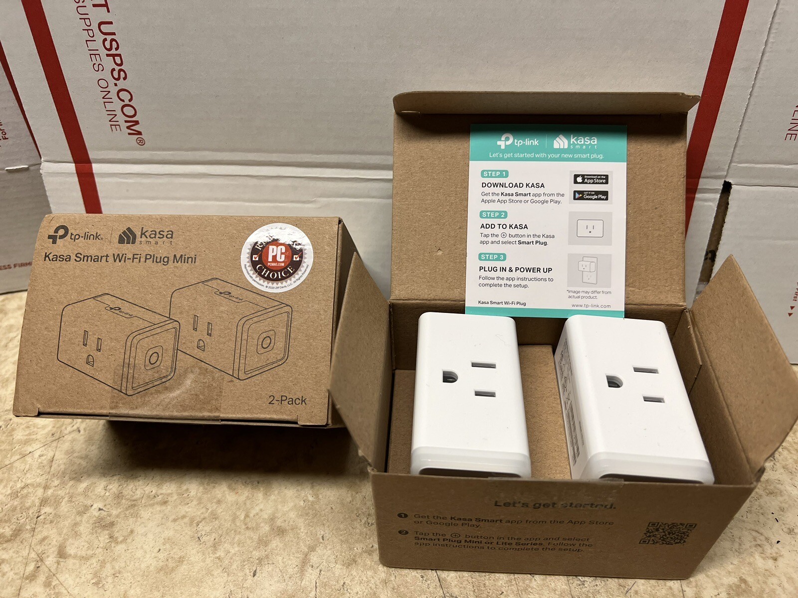 Kasa Smart Wi-Fi Plug Mini  Lot Of Two 2-Packs