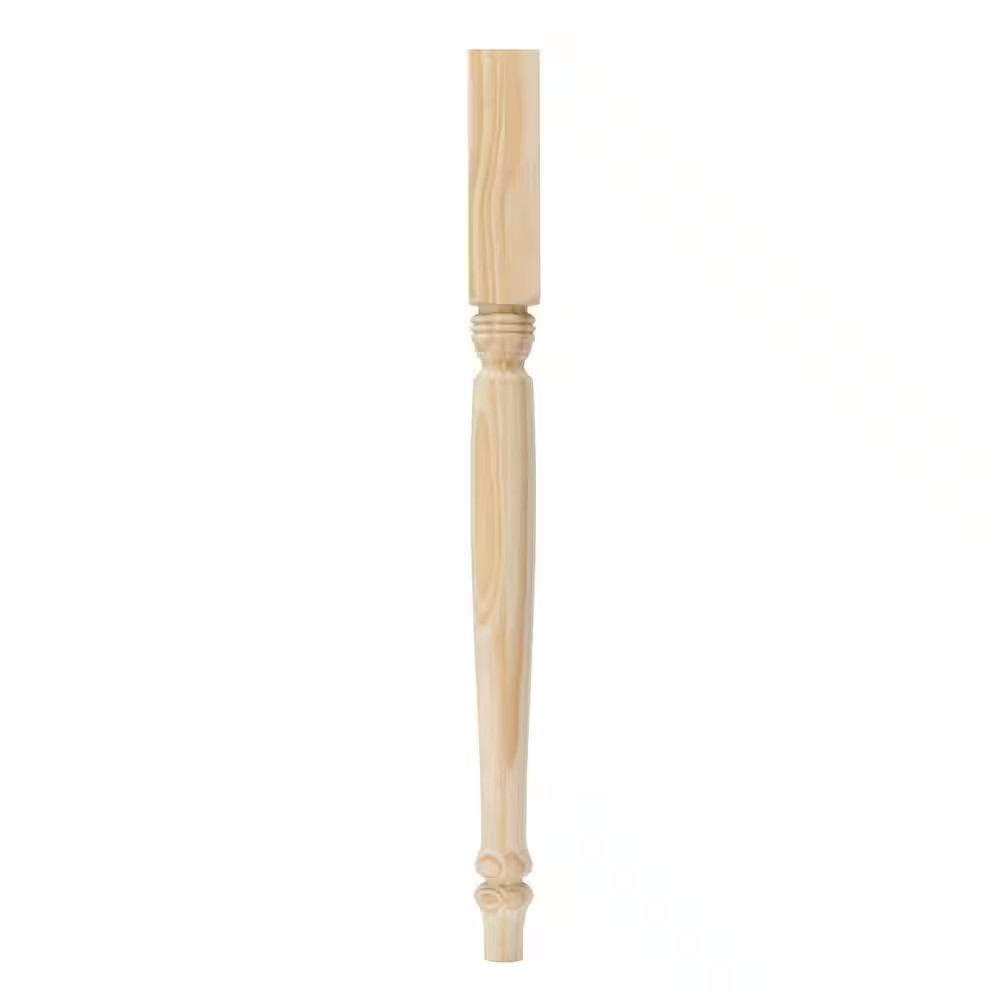 Farmhouse Table Leg with Chamfer - 29 In. H X 2.25 In. Dia. - Unfinished Sanded