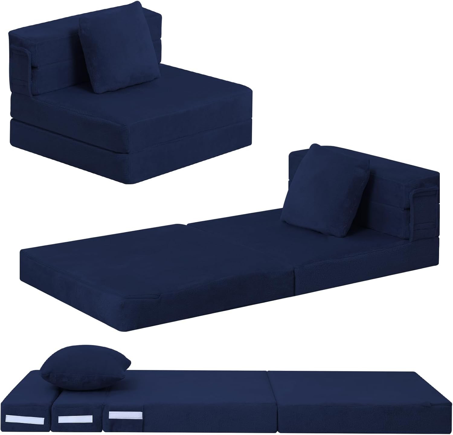 Foldable Futon Chair Bed Kids Toddler Sofa Mattress Convertible Foam Floor Couch