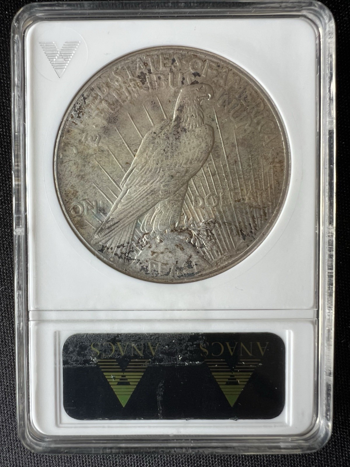 1925-P Peace Silver Dollar -- ANACS MS64 -- old Soapbox Holder!