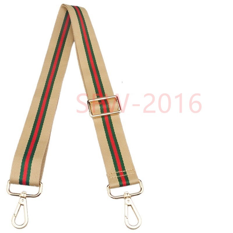 Tan Red and Green Web Canvas Purse Strap Replacement