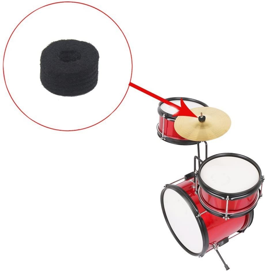 TUOREN 20 Pieces Cymbal Replacement Accessories Drum 20Pcs, black