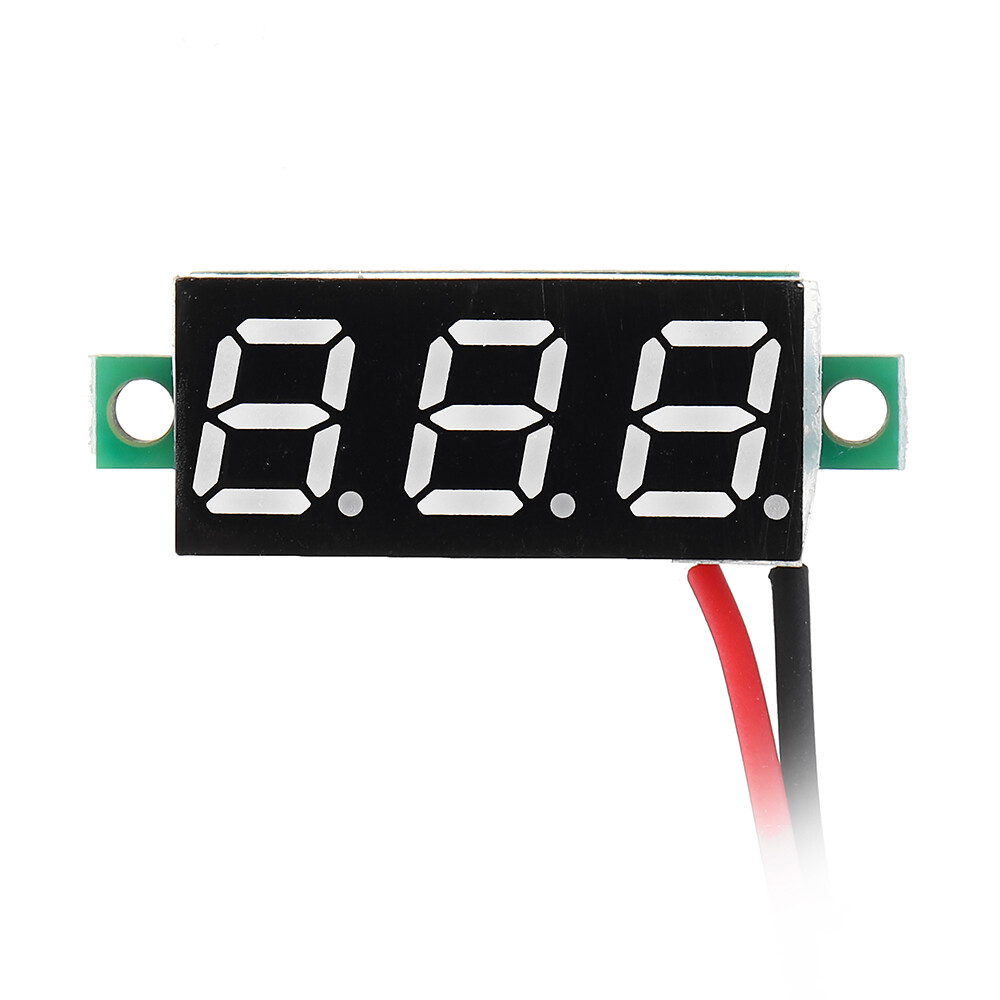 0.28 Inch Two-wire 2.5-30V Digital Green Display DC Voltmeter Adjustable Voltage