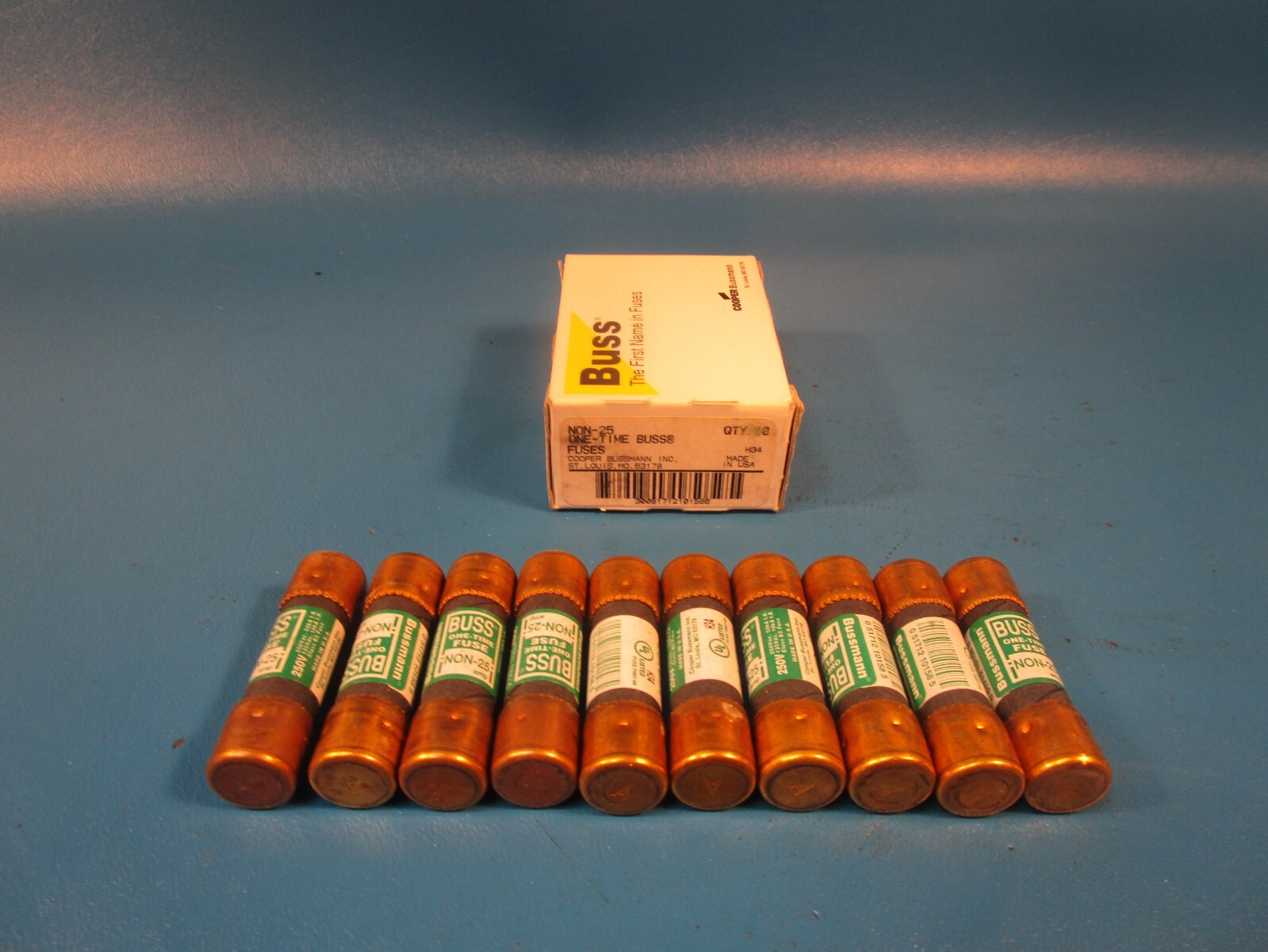 Box of 10 BUSS NON-25, One-Time Fuses