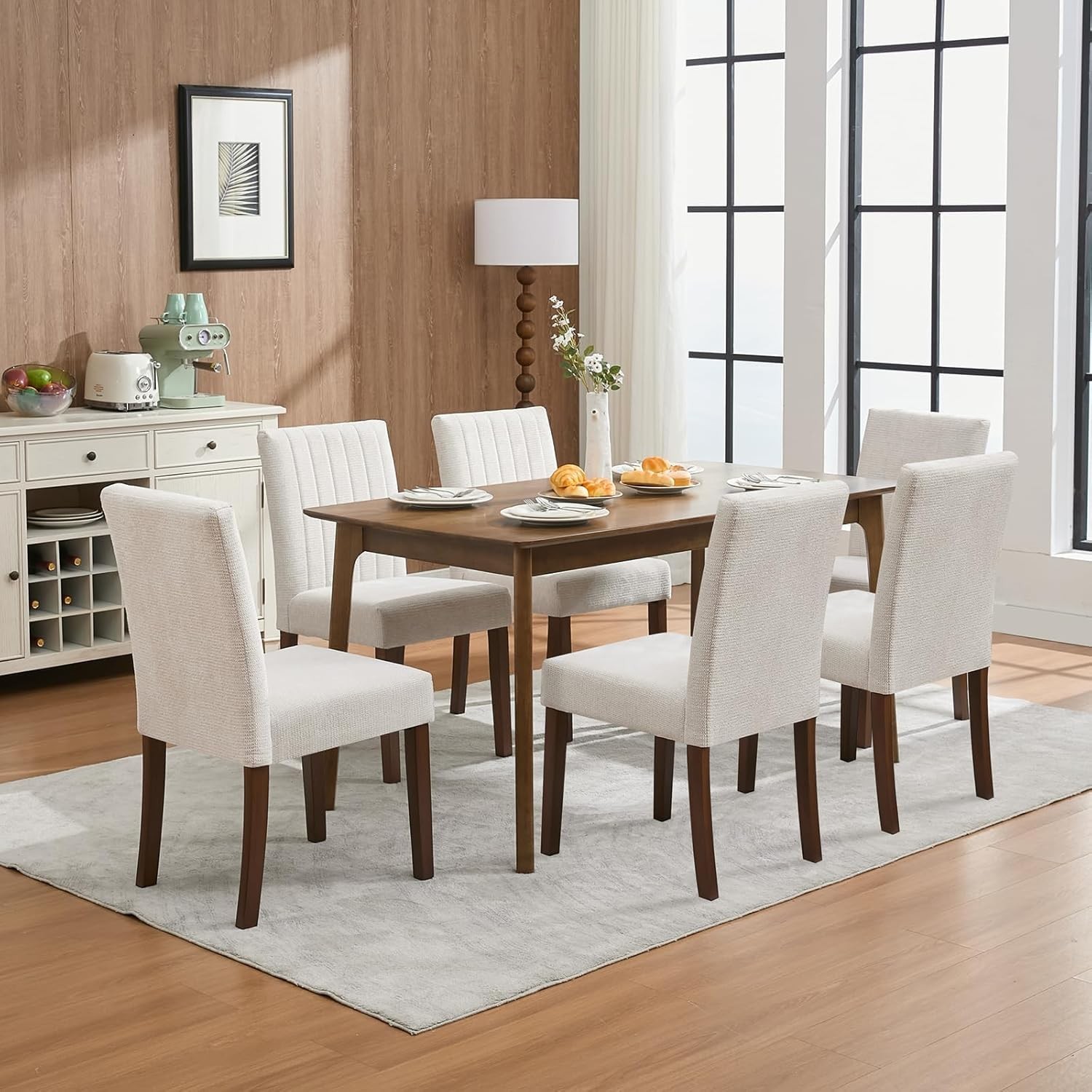 Modern Velvet Dining Chairs Set of 6/4/2 Kitchen Living Room Chair Wooden Legs