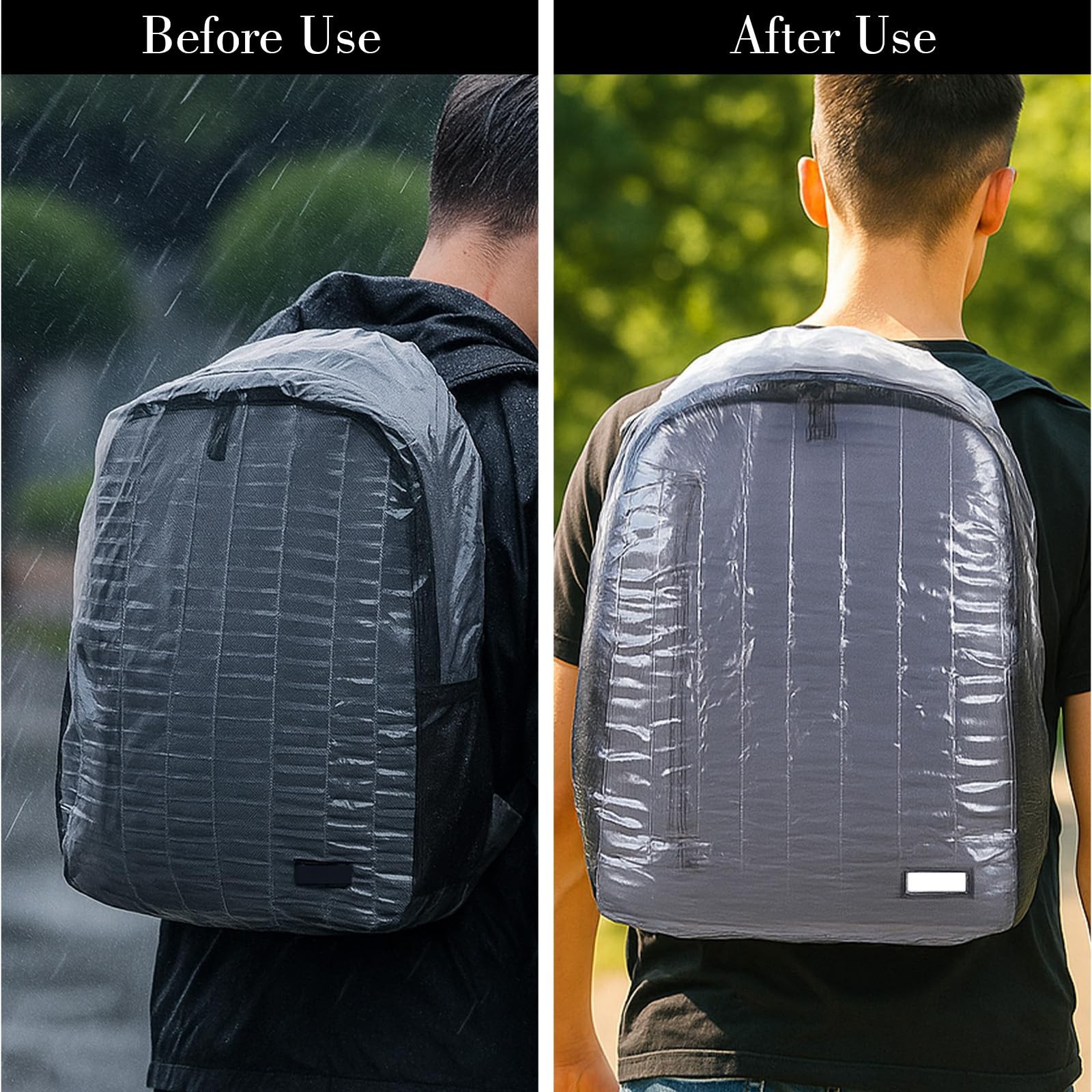 10 Pack Backpack Rain Cover, Disposable Waterproof Lightweight Backpack Cover...