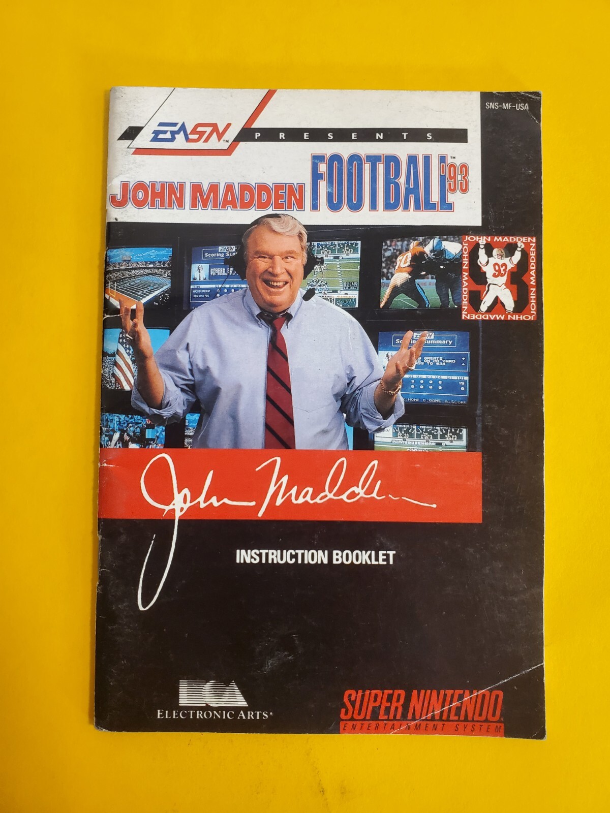 John Madden Football 93 (SNES Nintendo, Manual Only)