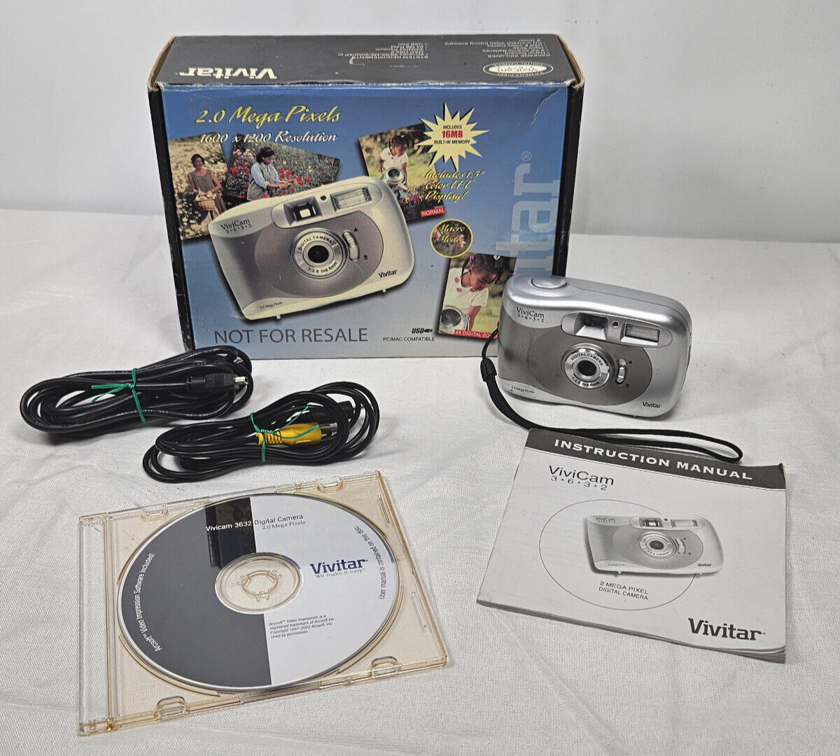 Vivitar Vivicam 3623 2MP Compact Digital Camera Complete in Box TESTED PROMO