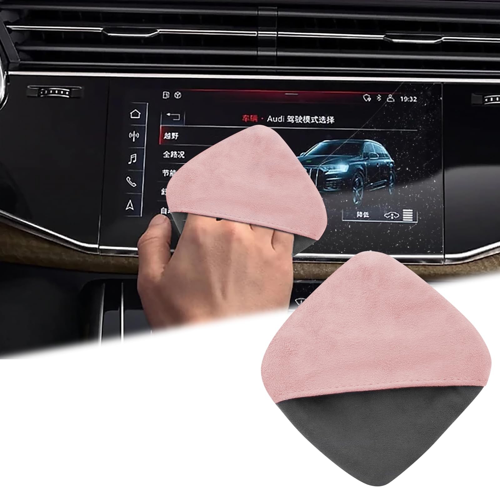 Car Screen Cleaner Wipes 4.1 Microfiber Cloth for Dashboard & Displays Pink