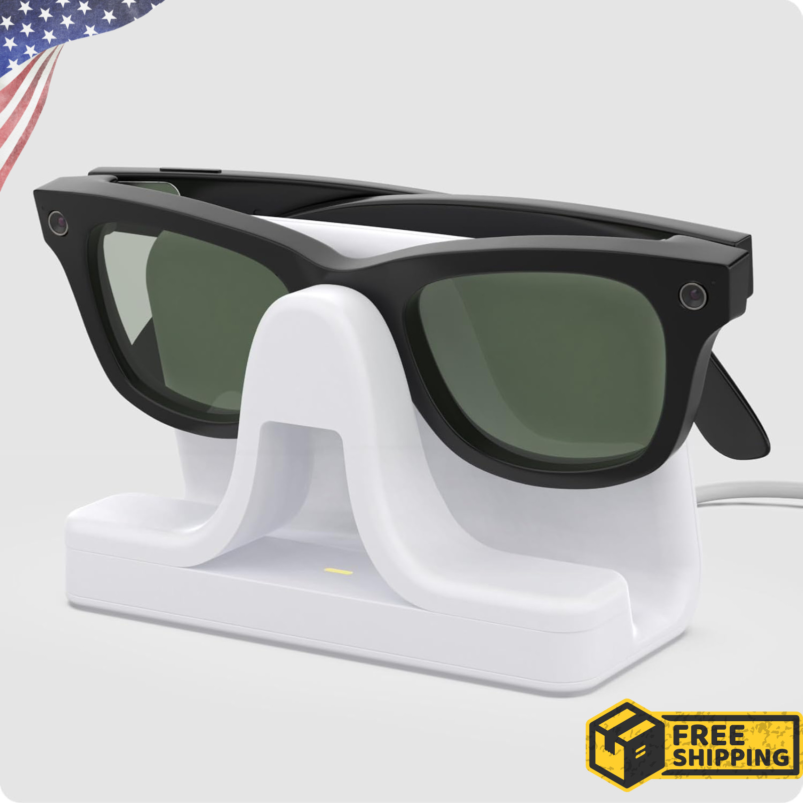 Charging Stand & Cable Compatible with Ray-Ban Meta Smart Glasses