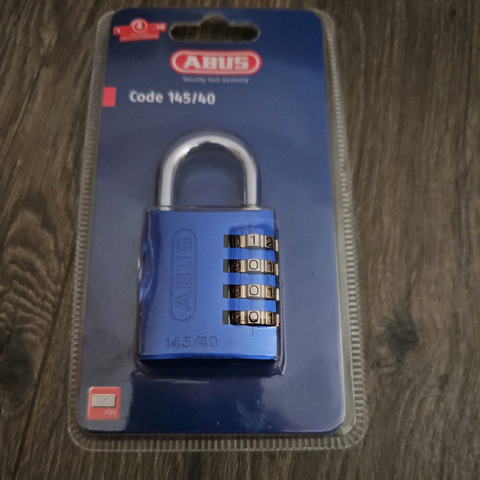Abus 145/40 Red Combination Padlock, Side combo, resettable code