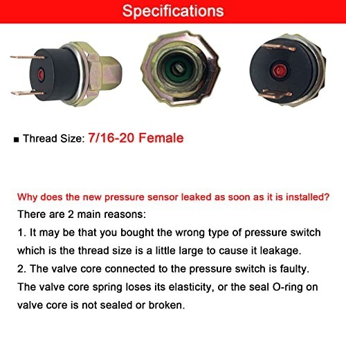 AMApart A3019 A/C Binary Pressure Switch Sensor