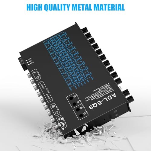 Car Audio Equalizer, Car Graphic Equalizer EQ W/Front, Rear + Sub 9-Band