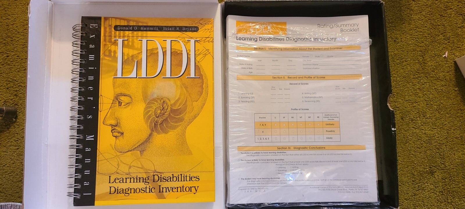 Learning Disabilities Diagnostic Inventory Testing Kit (Complete)