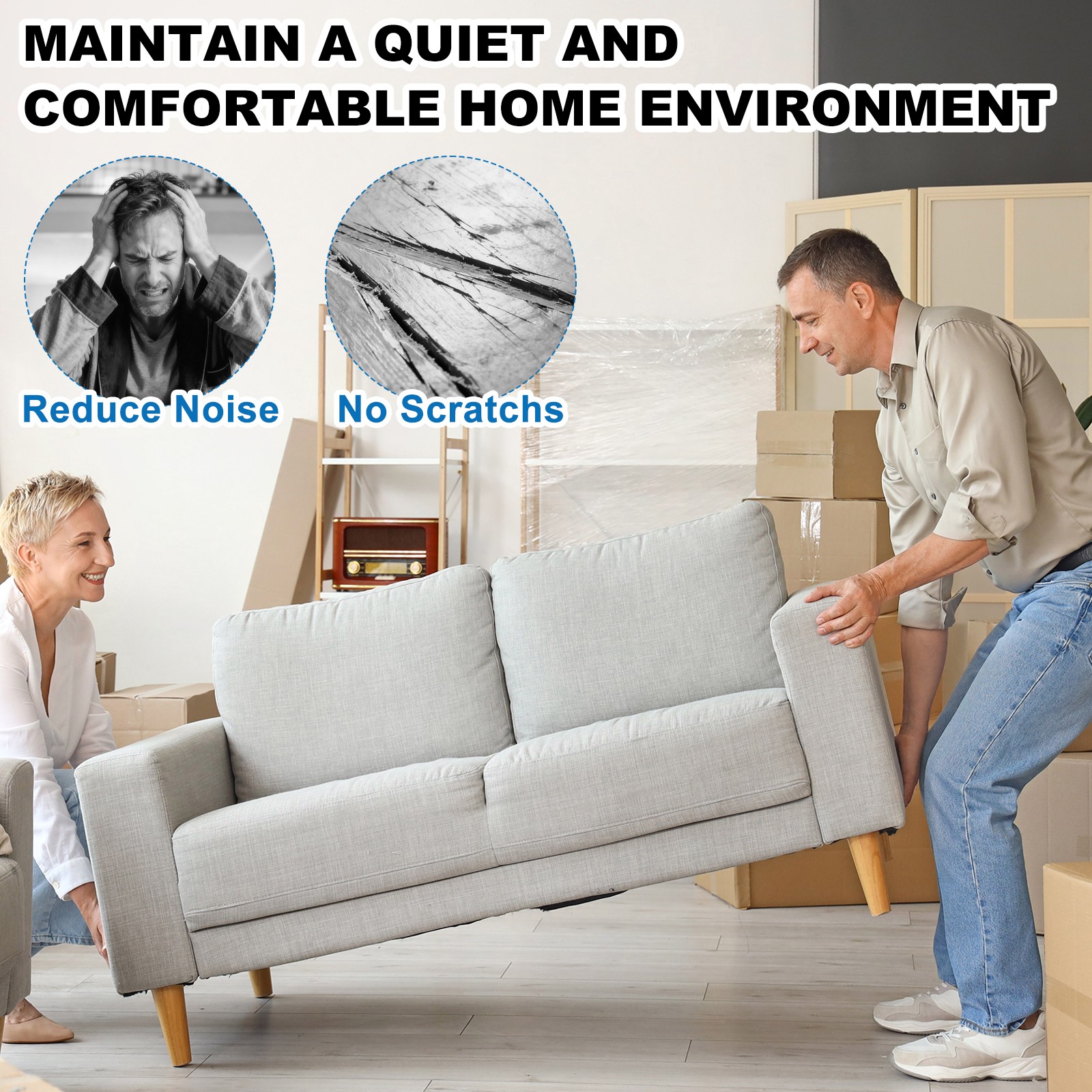 2 Roll Felt Furniture Pads 39"x1.6"x0.12" Non-Slip Floor Protectors Black