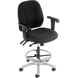 Manager Stool - 360176; Footrest With T Arms - Black