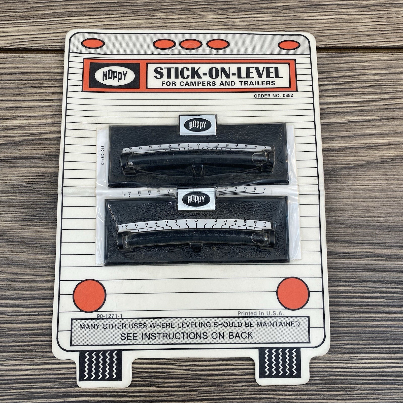 Vintage Hoppy Multi-Purpose Stick-On-Levels For Campers NEW/SEALED