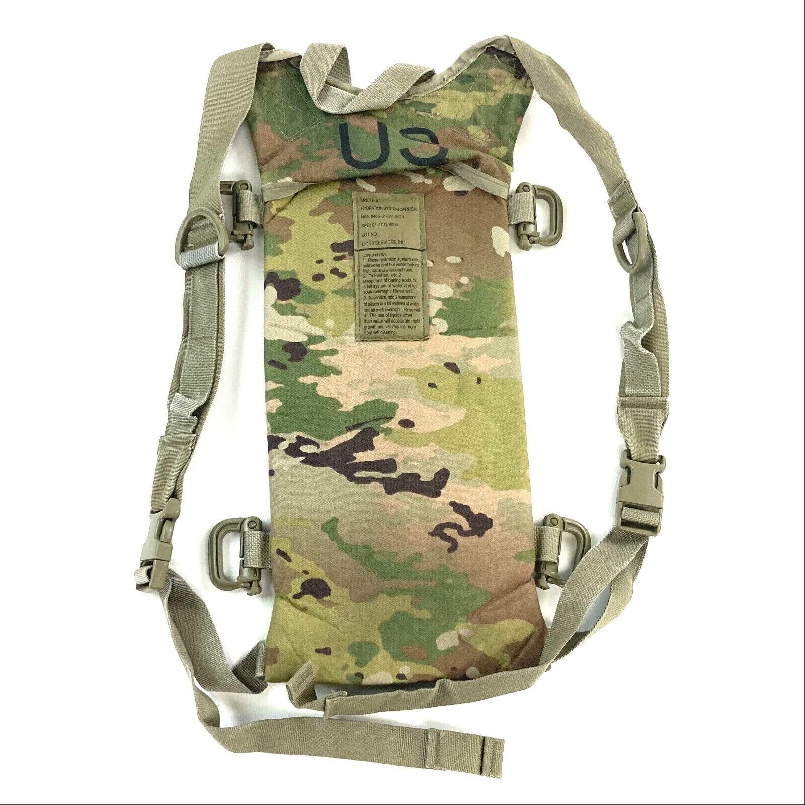 US Army OCP Multicam Molle II Hydration System Carrier Water Backpack No Bladder