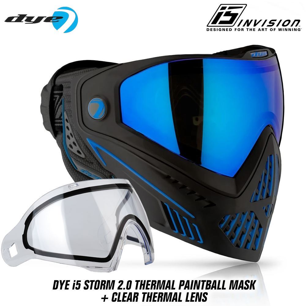 Dye i5 Thermal Anti-Fog Paintball Mask Goggle - Storm 2.0 + Clear Thermal Lens