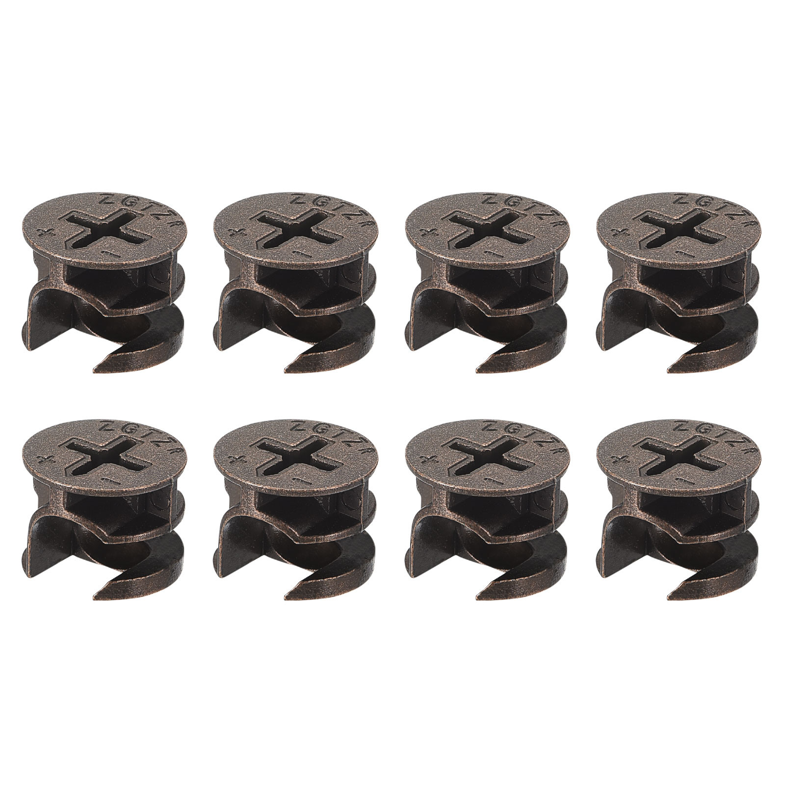 Cam Lock Nut for Furniture, 8pcs 15x12mm Furniture Cam Fittings, Copper Tone