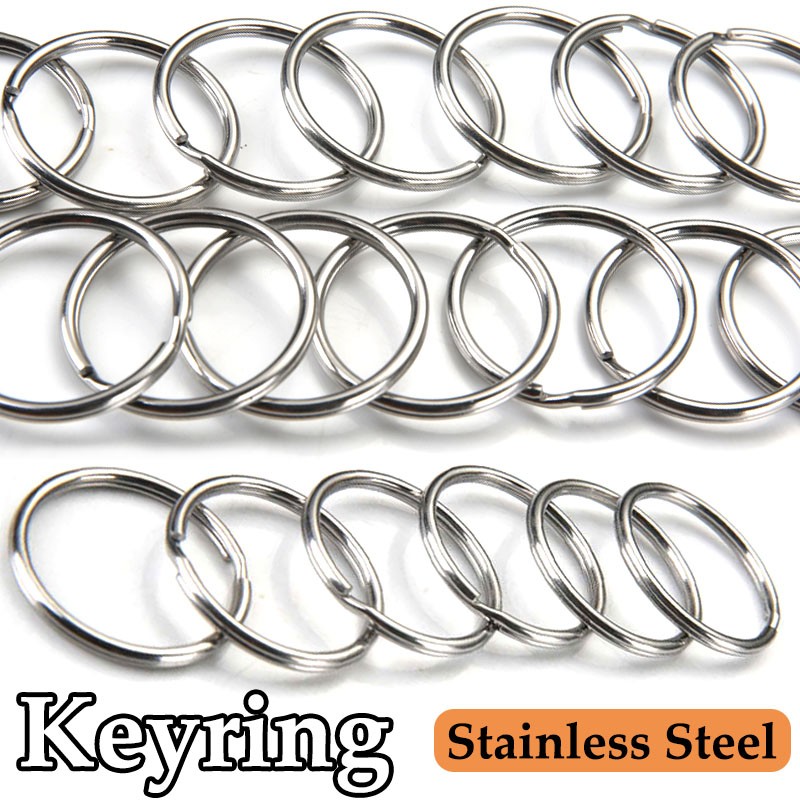 Stainless Steel Split Ring Keyring Hook Loop Blanks Metal Loop Key Chain 10~40mm