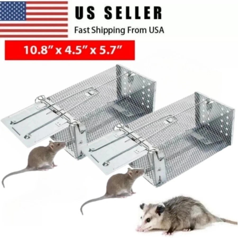 2PCS Mouse Trap Rat Trap Rodent Trap Live Catch Cage Easy to Set Up and Reuse