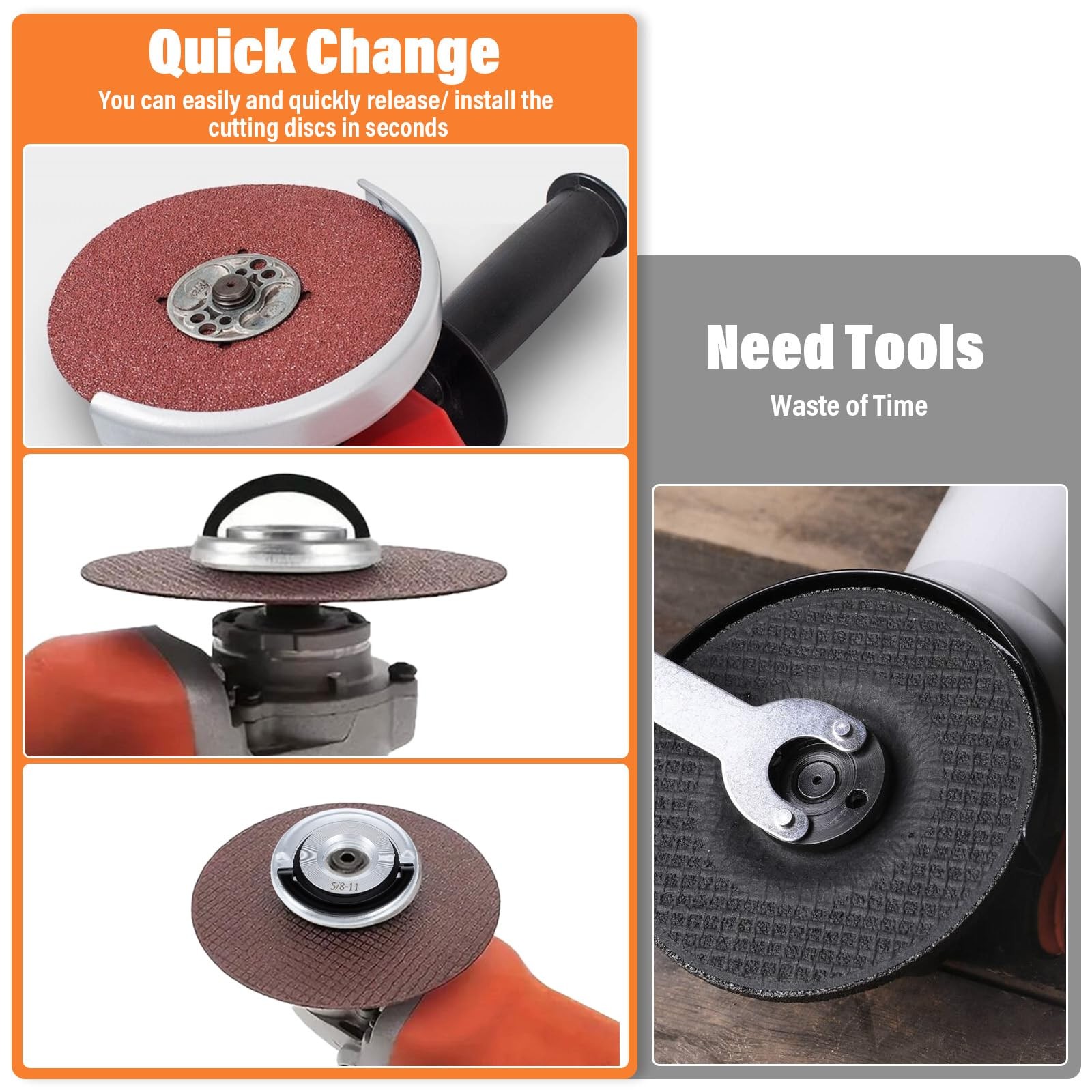 Angle Grinder Flange Nuts with 5/811 Inch Thread Quick Release Nut Metal Angl...
