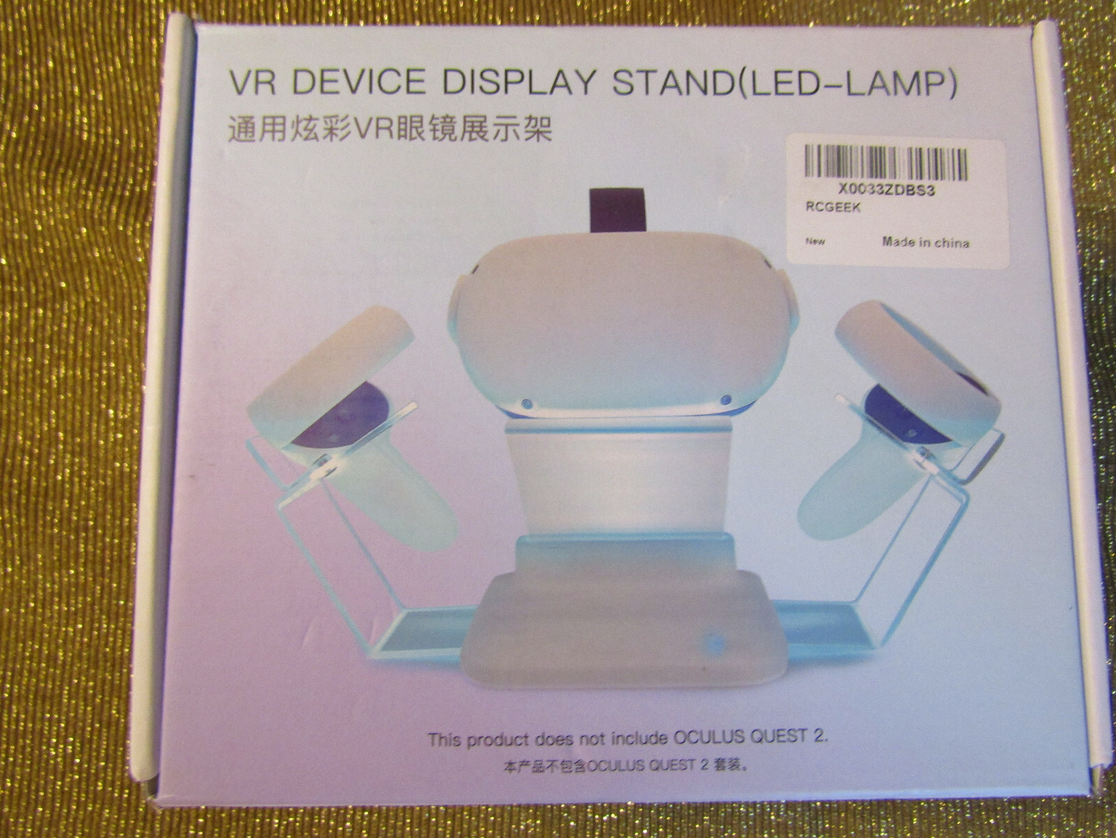 RCGEEK HiBloks VR Stand LED Light Display Holder with Charger Acrylic White ,NEW