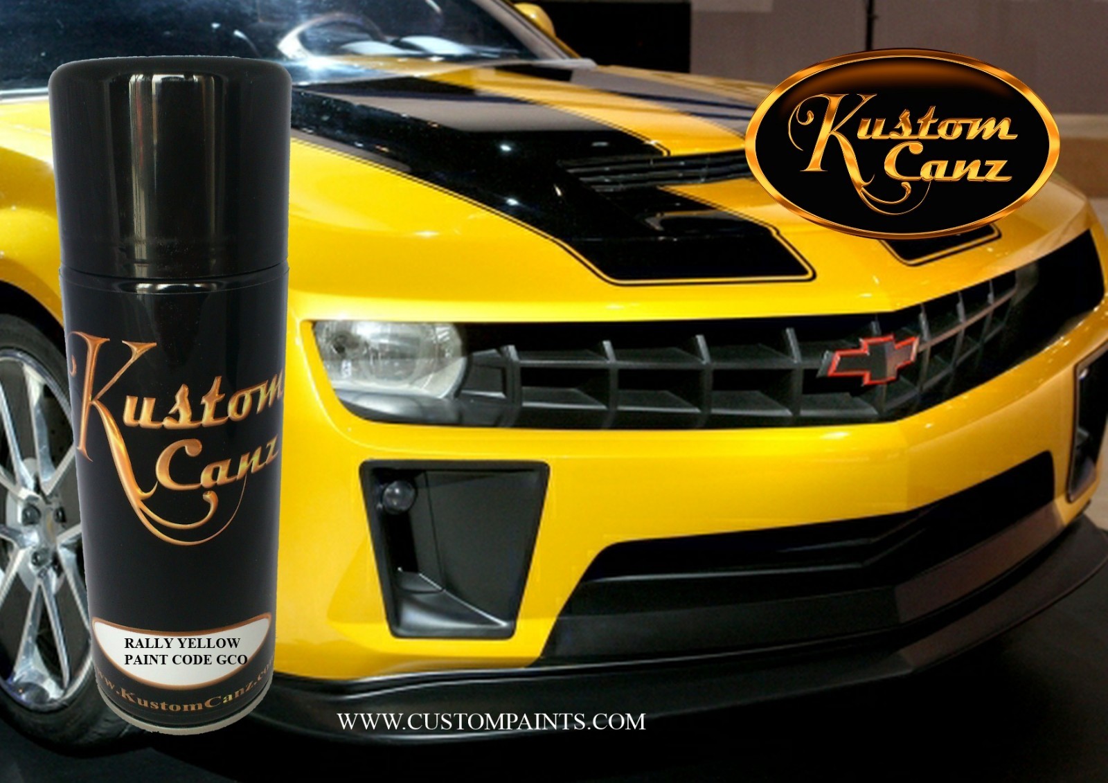 1 x 12oz Aerosol of RALLY YELLOW Chevrolet Paint , AUTOMOTIVE, HOK, Hotrod